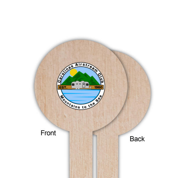 Custom Design - Wooden 6" Food Pick - Round - Single Sided - Front & Back
