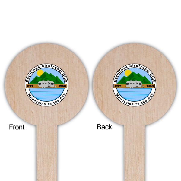 Custom Design - Wooden 6" Food Pick - Round - Double Sided - Front & Back