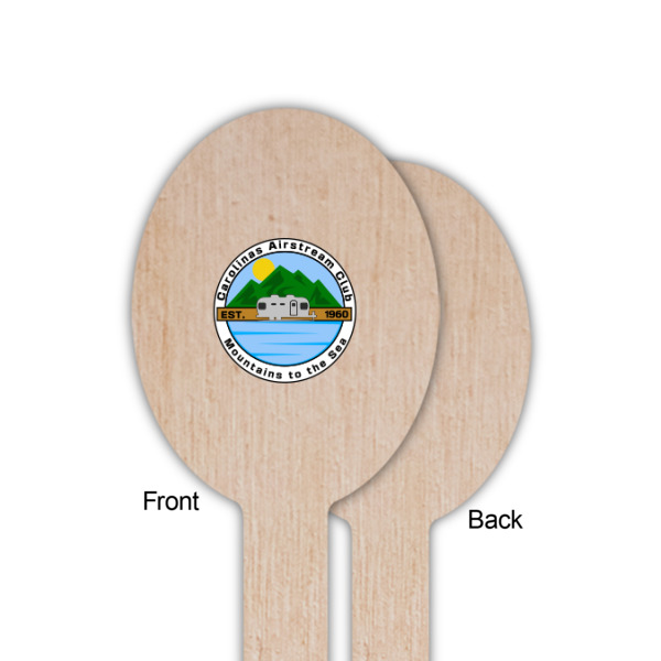 Custom Design - Wooden Food Pick - Oval - Single Sided - Front & Back