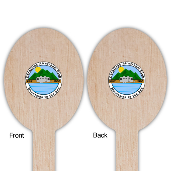 Custom Design - Wooden Food Pick - Oval - Double Sided - Front & Back