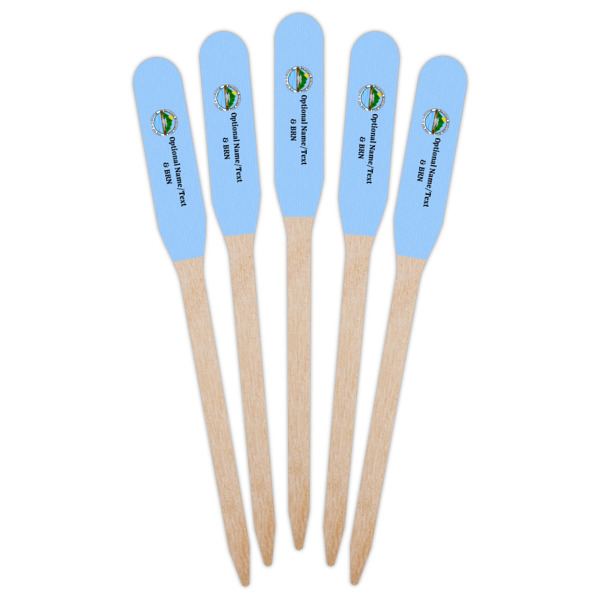 Custom Design - Wooden Food Pick - Paddle - Fan View