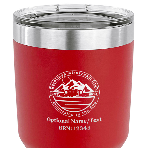 Custom Design - 30 oz Stainless Steel Ringneck Tumbler - Red - CLOSE UP