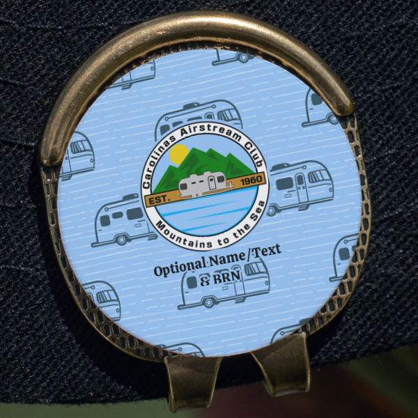 Custom Design - Golf Ball Marker Hat Clip - Gold - Close Up