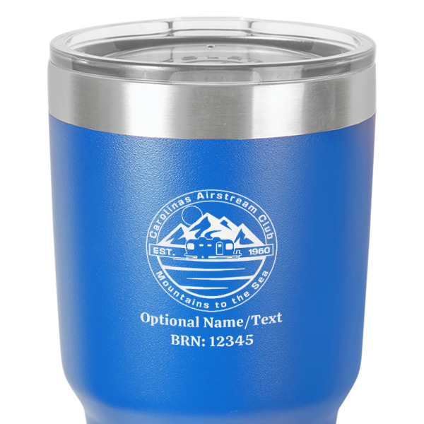 Custom Design - 30 oz Stainless Steel Ringneck Tumbler - Blue - Close Up