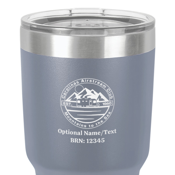 Custom Design - 30 oz Stainless Steel Ringneck Tumbler - Grey - Close Up