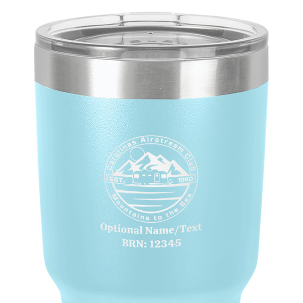Custom Design - 30 oz Stainless Steel Ringneck Tumbler - Teal - Close Up