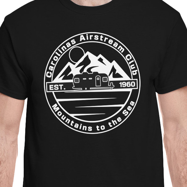 Custom Design - Black Crew T-Shirt on Model - CloseUp