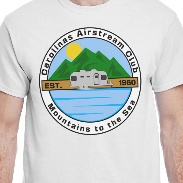 Custom Design - White Crew T-Shirt on Model - CloseUp