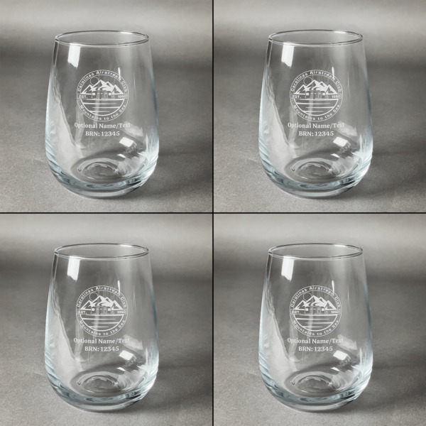 Custom Design - Set of Four Personalized Stemless Wineglasses (Approval)