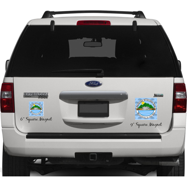 Custom Design - Personalized Square Car Magnets on Ford Explorer