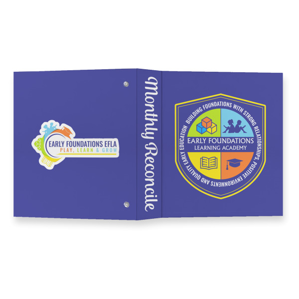Custom Design - 3 Ring Binders - Full Wrap - 1" - Open Outside