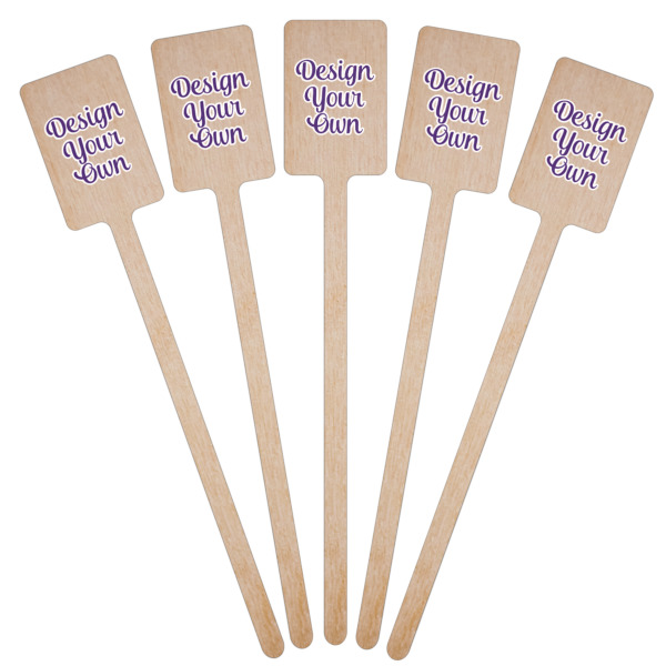 Custom Design - Wooden 6.25" Stir Stick - Rectangular - Fan View