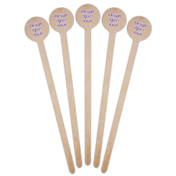 Custom Design - Wooden 7.5" Stir Stick - Round - Fan View