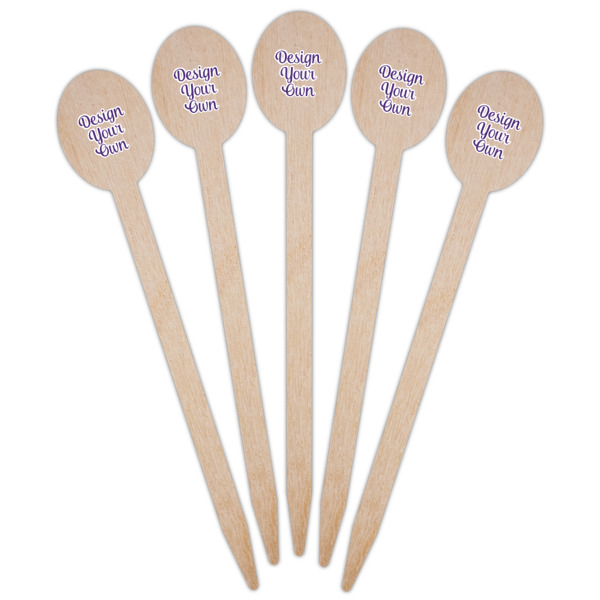 Custom Design - Wooden Food Pick - Oval - Fan View