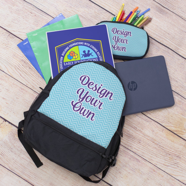 Custom Design - Large Backpack - Black - With Stuff