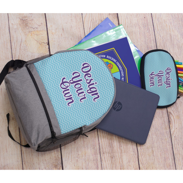 Custom Design - Large Backpack - Gray - With Stuff