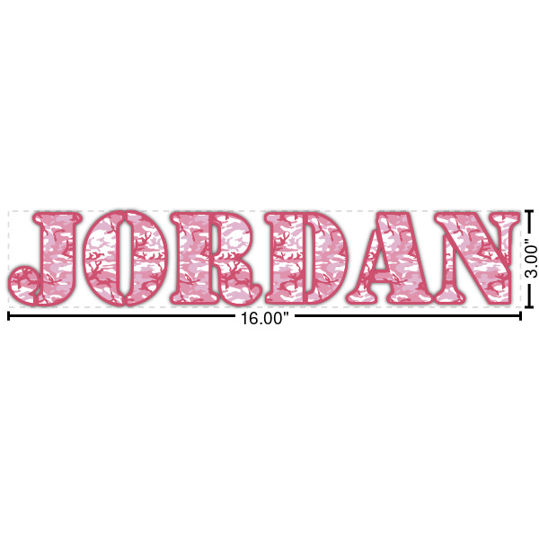 Custom Pink Camo Name/Text Decal - Small (Personalized)