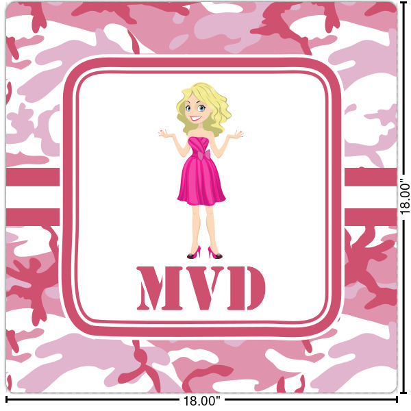 Custom Pink Camo Square Decal - Large (Personalized)