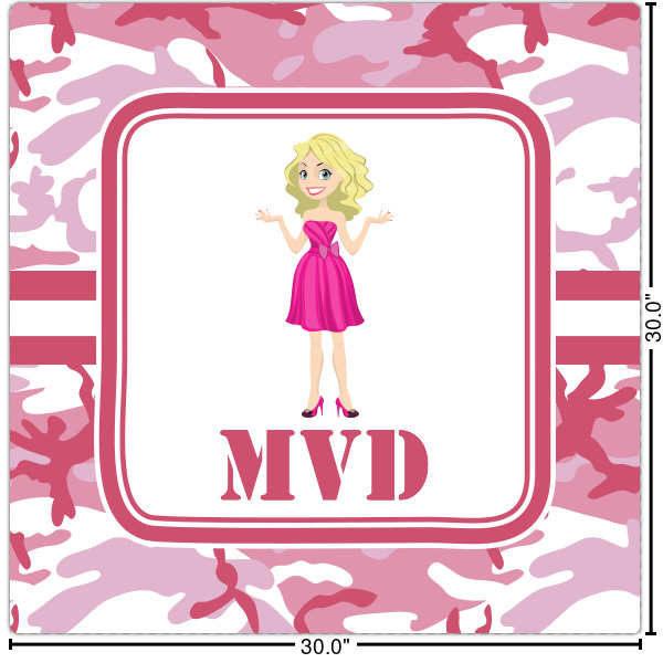 Custom Pink Camo Square Decal - XLarge (Personalized)