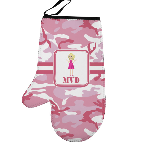 Custom Pink Camo Left Oven Mitt (Personalized)