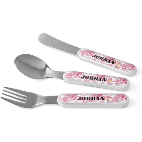 Custom Pink Camo Kid's Flatware (Personalized)