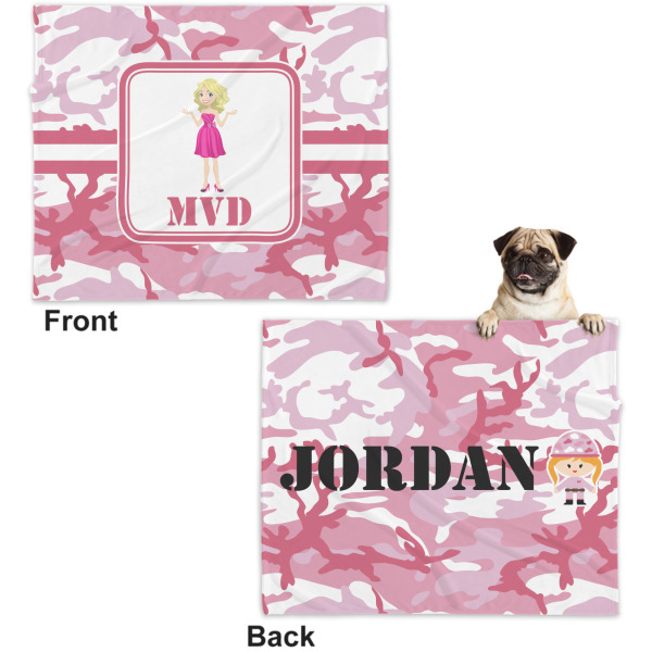 Custom Design - Microfleece Dog Blanket - Large- Front & Back
