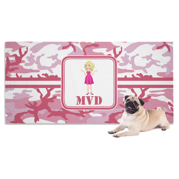 Custom Pink Camo Dog Towel (Personalized)