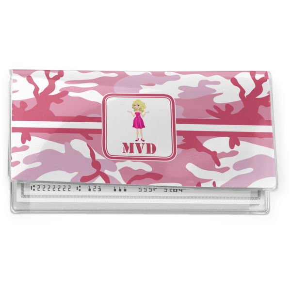 Custom Pink Camo Vinyl Checkbook Cover (Personalized)