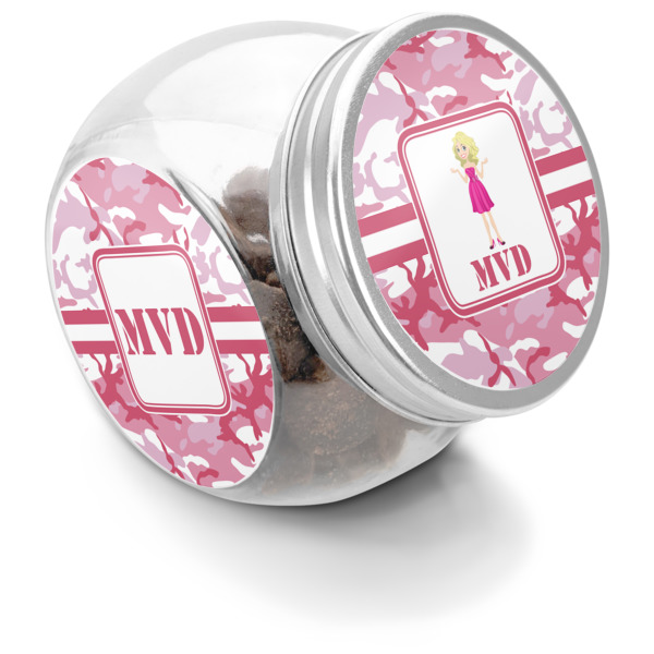 Custom Pink Camo Puppy Treat Jar (Personalized)