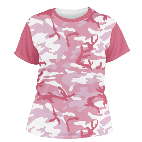 Custom Pink Camo Women's Crew T-Shirt