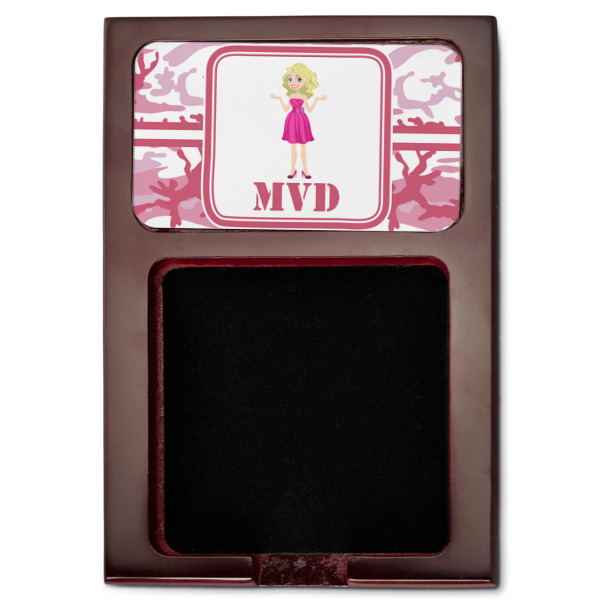 Custom Design - Red Mahogany Sticky Note Holder - Flat