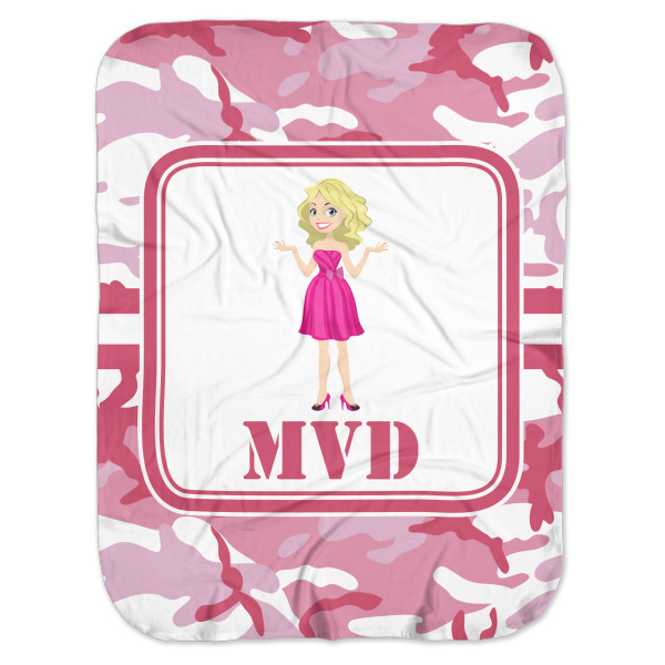 Custom Pink Camo Baby Swaddling Blanket (Personalized)