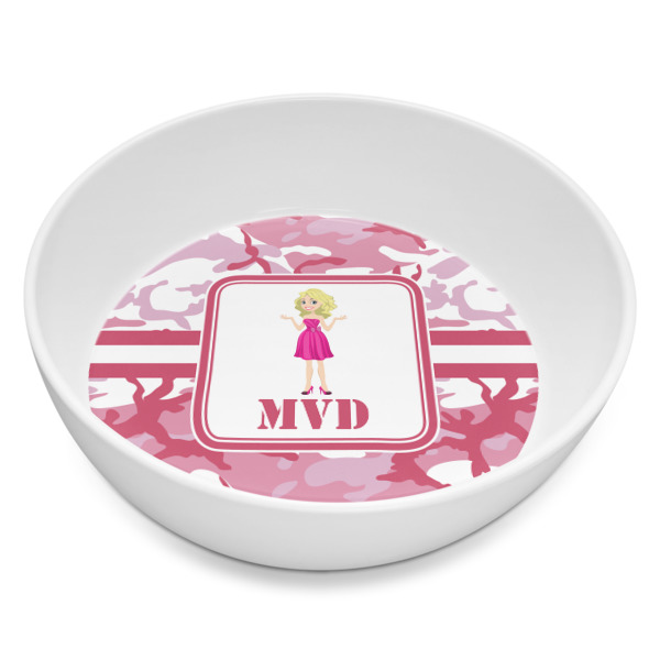 Custom Pink Camo Melamine Bowl - 8 oz (Personalized)