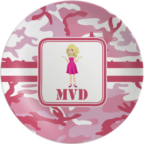 Custom Pink Camo Melamine Plate (Personalized)