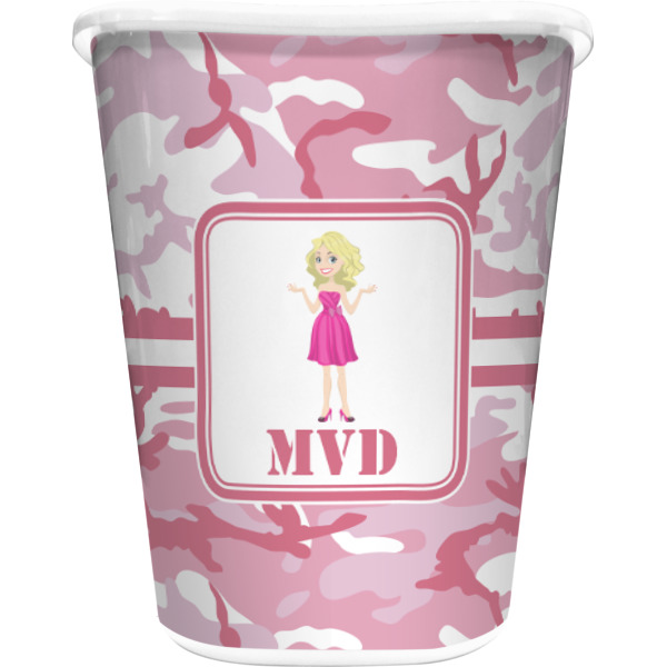 Custom Pink Camo Waste Basket (Personalized)