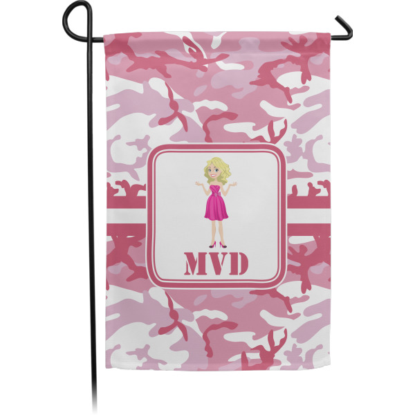 Custom Pink Camo Small Garden Flag - Double Sided w/ Name or Text