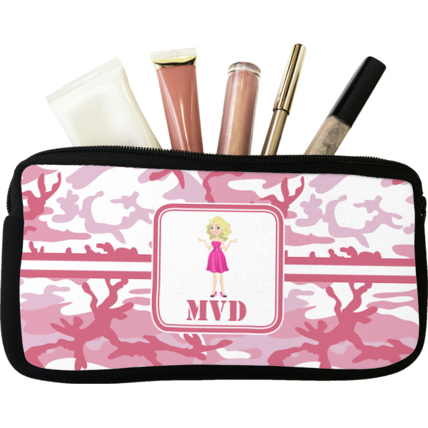 Custom Pink Camo Makeup / Cosmetic Bag (Personalized)