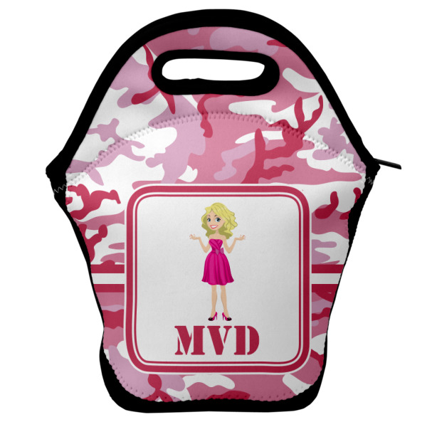 Custom Pink Camo Lunch Bag w/ Name or Text