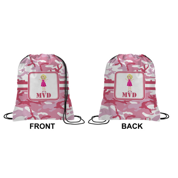 Custom Design - Drawstring Backpack Front & Back Small
