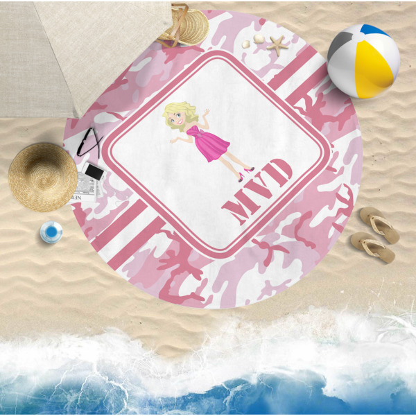 Custom Design - Round Beach Towel Lifestyle