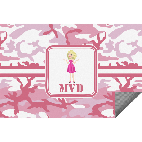 Custom Pink Camo Indoor / Outdoor Rug (Personalized)