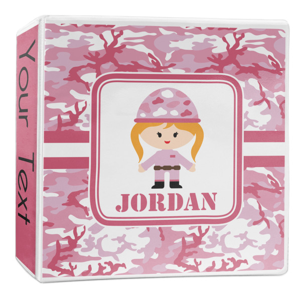 Custom Pink Camo 3-Ring Binder - 2 inch (Personalized)