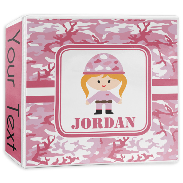 Custom Pink Camo 3-Ring Binder - 3 inch (Personalized)