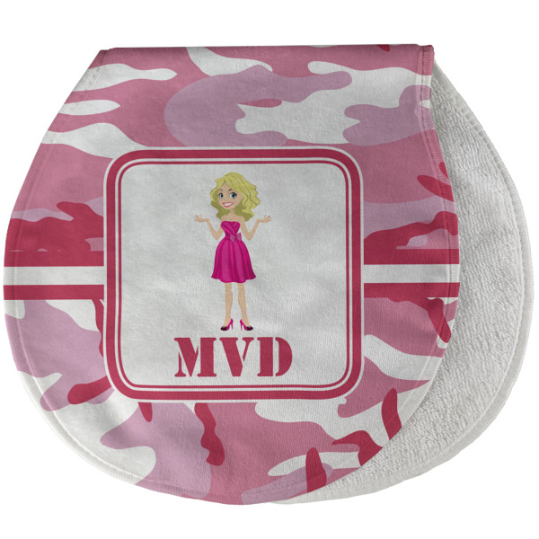 Custom Pink Camo Burp Pad - Velour w/ Name or Text