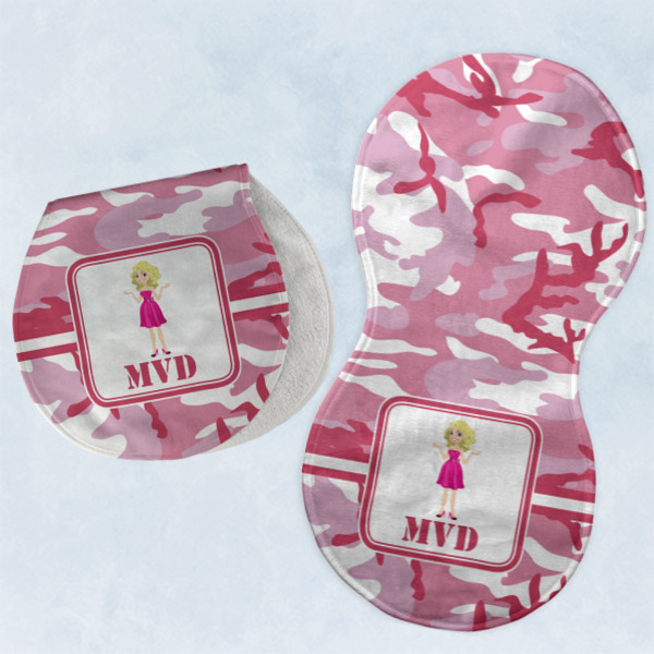 Custom Design - Two Peanut Shaped Burps - Open and Folded