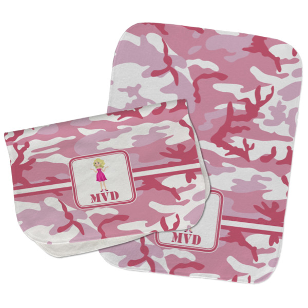 Custom Design - Two Rectangle Burp Cloths - Open & Folded