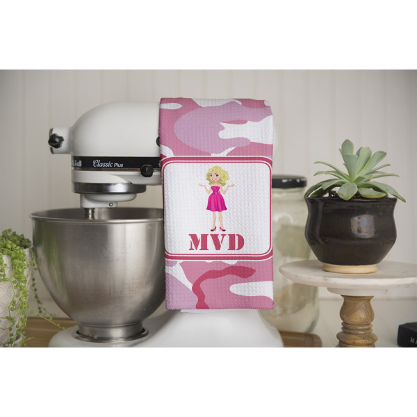 Custom Design - Waffle Weave Towel - Full Color Print - Lifestyle Image