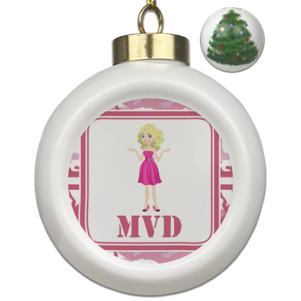Custom Design Your Own Ceramic Ball Ornament - Christmas Tree
