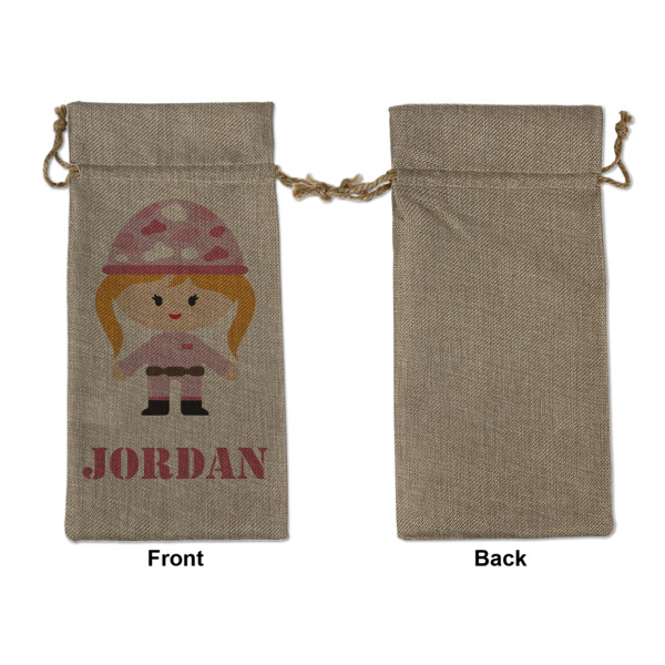 Custom Design - Large Burlap Gift Bags - Front Approval