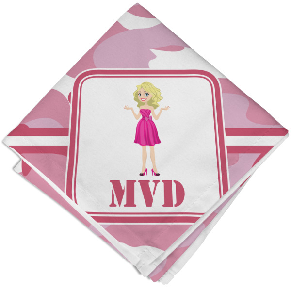 Custom Pink Camo Cloth Napkin w/ Name or Text